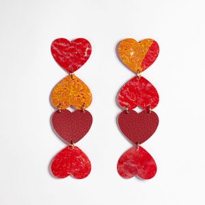 Love earrings Unique Handmade Recycled Jewelry Sustainable Eco-friendly recycle Plastic