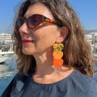 orange is the new black earrings Unique Handmade Upcycled Jewelry The D.A.M Designs Sustainable Eco-friendly