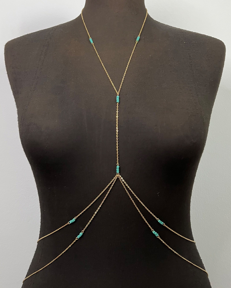 florentina bodychain Unique Handmade Upcycled Jewelry The D.A.M Designs Sustainable Eco-friendly