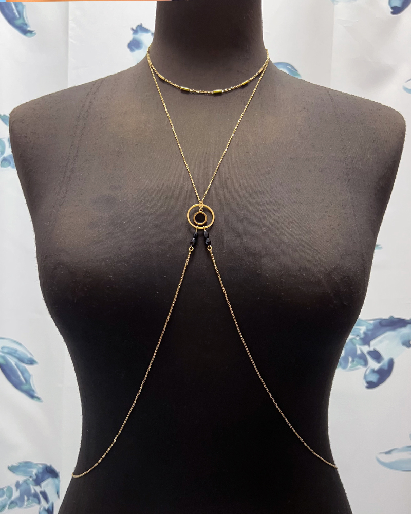 Rosaline bodychain waterproof water resistant gold handmade jewelry
