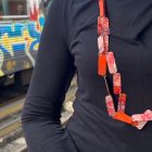 Bandage orange Unique Handmade Recycled Jewelry Sustainable Eco-friendly recycle Plastic