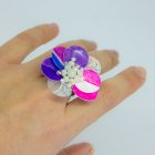 Unique Handmade Recycled Jewelry sassy fiori ring on hand