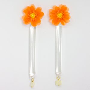 Flower shaped Unique Upcycled Statement Earrings Zinnia